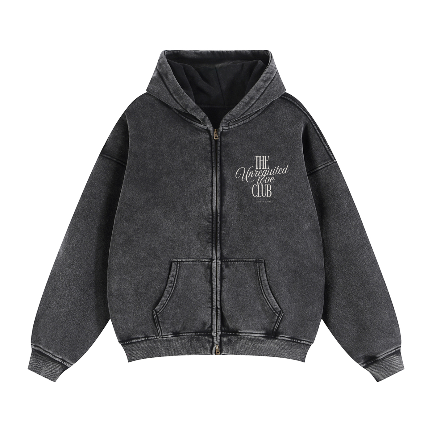 Danielle Juhre Zip-Through Boxy Fleece Hoodie